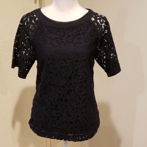 Banana Republic  lace short sleeve  top Sz S